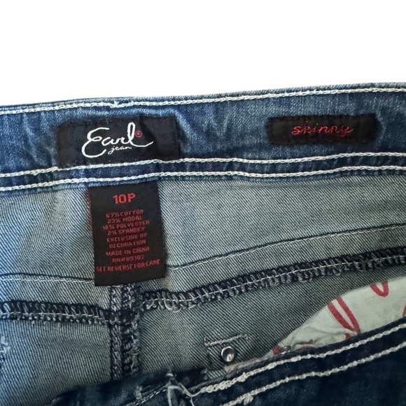 Earl Jean women’s jeans skinny mid rise 10P size 10 embellished pockets S554 - Picture 4 of 9